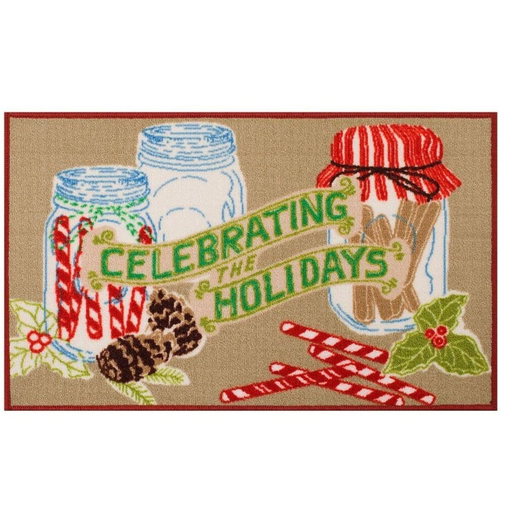 St. Nicholas Square Celebrating The Holidays Celebrate Jars Printed Rug